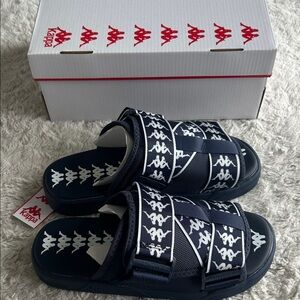 Kappa Blue Marine and White Sandals. Unisex. Run Small